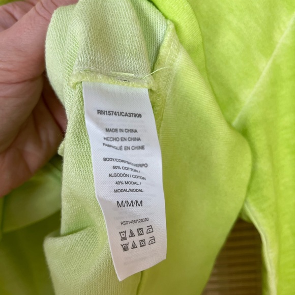 NWT Lime Green Splendid Crop Hoodie - Picture 4 of 10